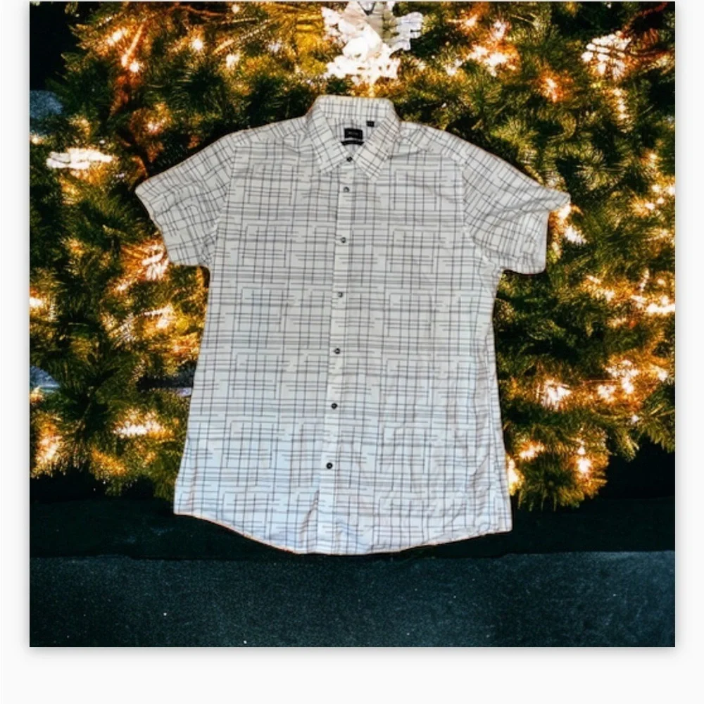 Mexx Men’s Short Sleeve Dress Shirt -Black -White Print - Sz XXL-VGUC - Picture 5 of 6